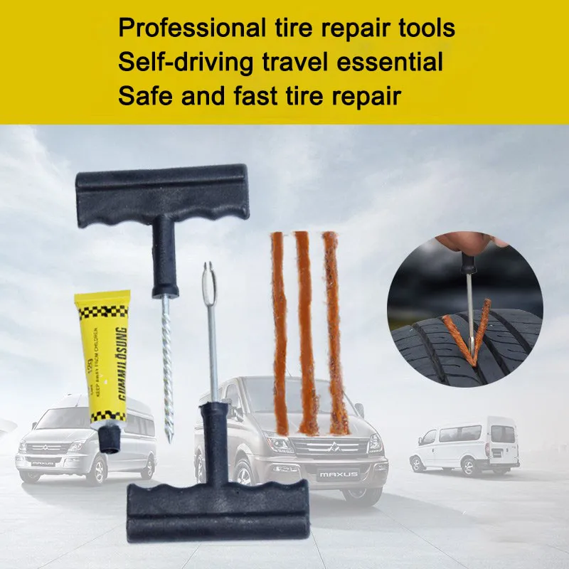 

Car Tire Repair Kit - Car Tire Repair Tool Kit For Tubeless Emergency Tyre Fast Puncture Plug Repair Block Air Leaking