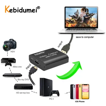 

Video Capture USB 4K HDMI Capture Card 1080P Grabber Phone PS4 Game Record with Loop Output For Youtube Facebook Live Streaming