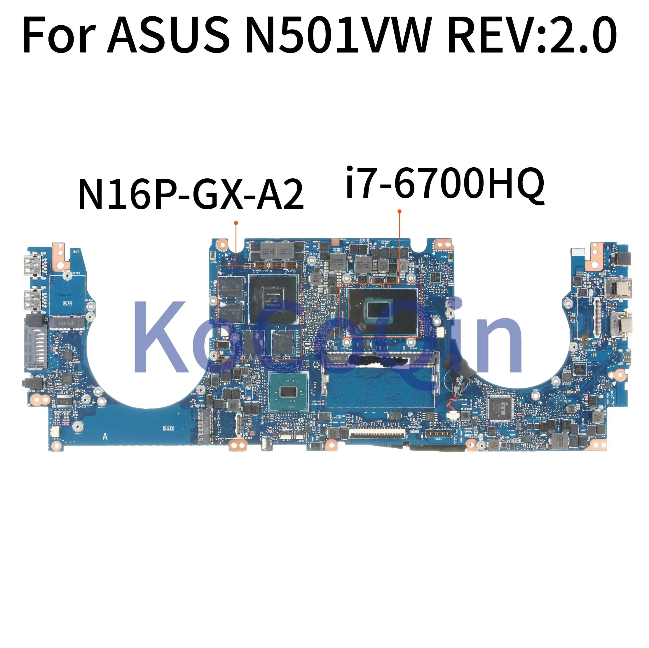 Материнская плата KoCoQin для ноутбука ASUS N501VW G501VW N501V GT960M 8 ГБ материнская REV: 2 0