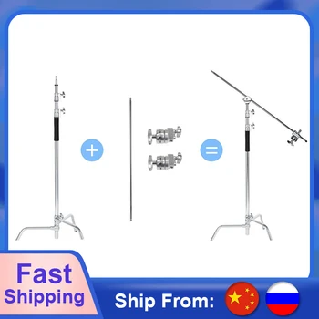 

Heavy Duty Stainless Steel light stand backdrop stand C-Stand with Hold Arm and Grip Head for Photography Reflectors/Softboxes