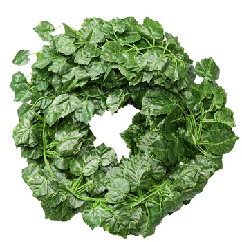 

New 12 Pcs Artificial Ivy Leaf Garland Fake Plant Ivy Vine Hanging For Wedding Party Garden Wall Decoration Grape Leaves