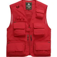 Подлинный продукт мужской мульти-карманы рыболовный жилет Открытый Повседневный репортёр фотография-7898