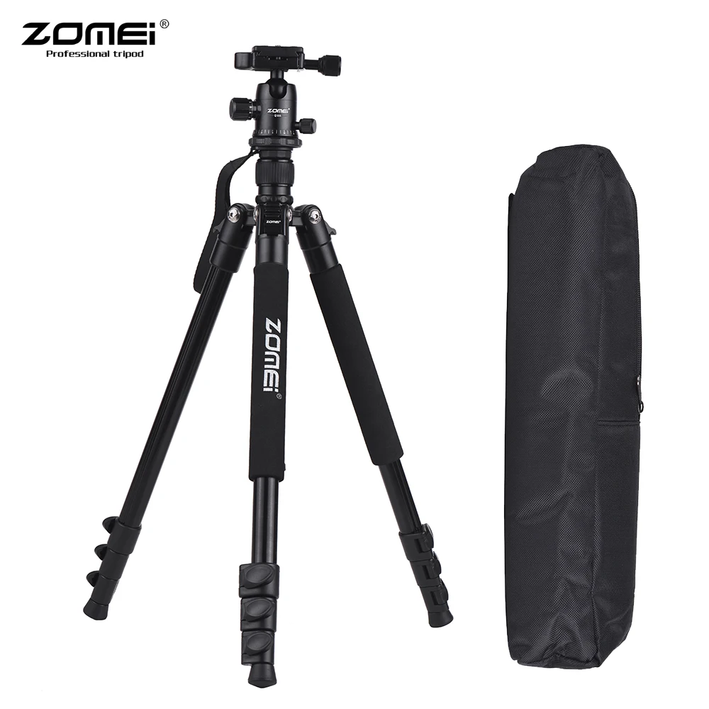 ZOMEI Q555 Профессиональный штатив для камеры 6" легкий алюминиевый Портативный штатив для путешествий с шаровой головкой быстросъемная пластина