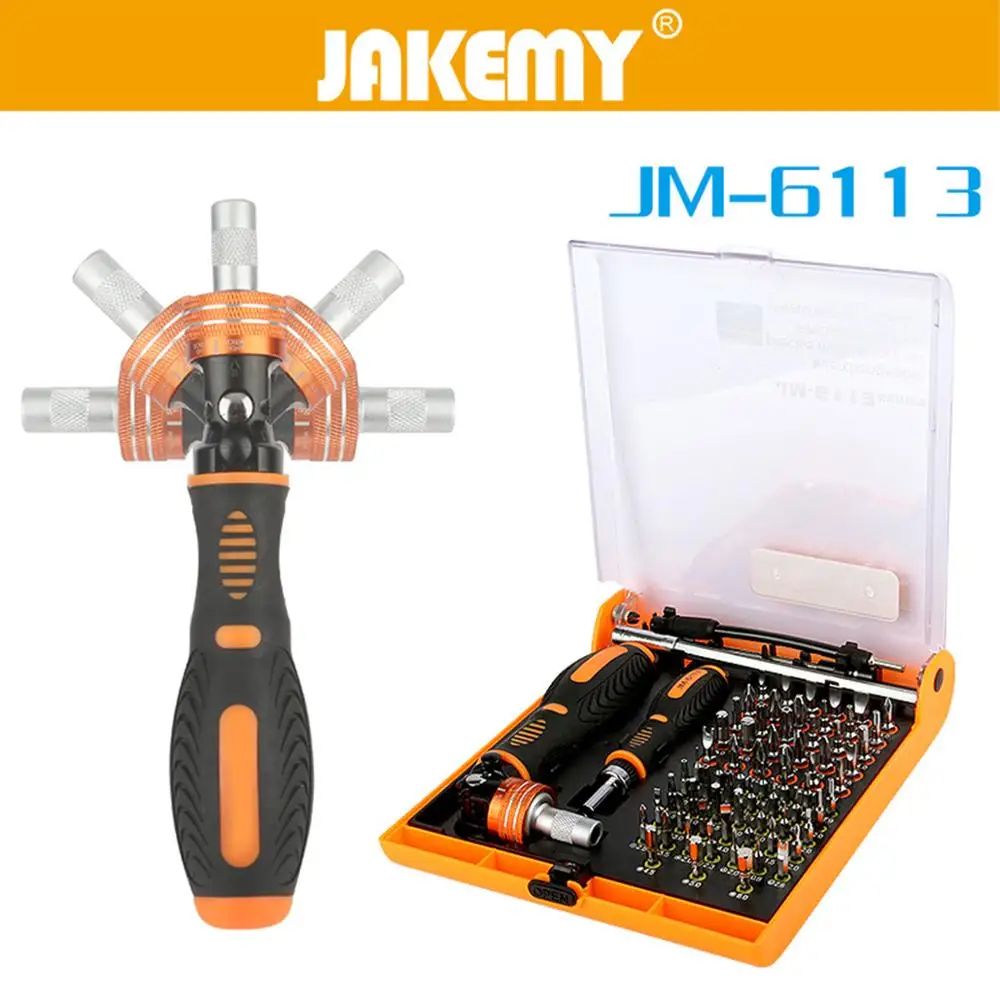 Jakemy JM-6113 Мультитул бытовой трещотка отвертка набор инструмент для ремонта мобильных телефонов и ноутбуков и компьютеров