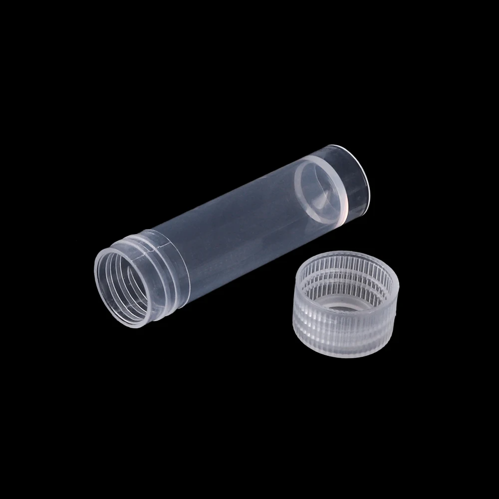 20 шт./компл. 5 мл пробирка прозрачная Burette пластиковые круглые бутылки с шайбой плоское основание маленький флакон с винтовой крышкой канцелярские принадлежности