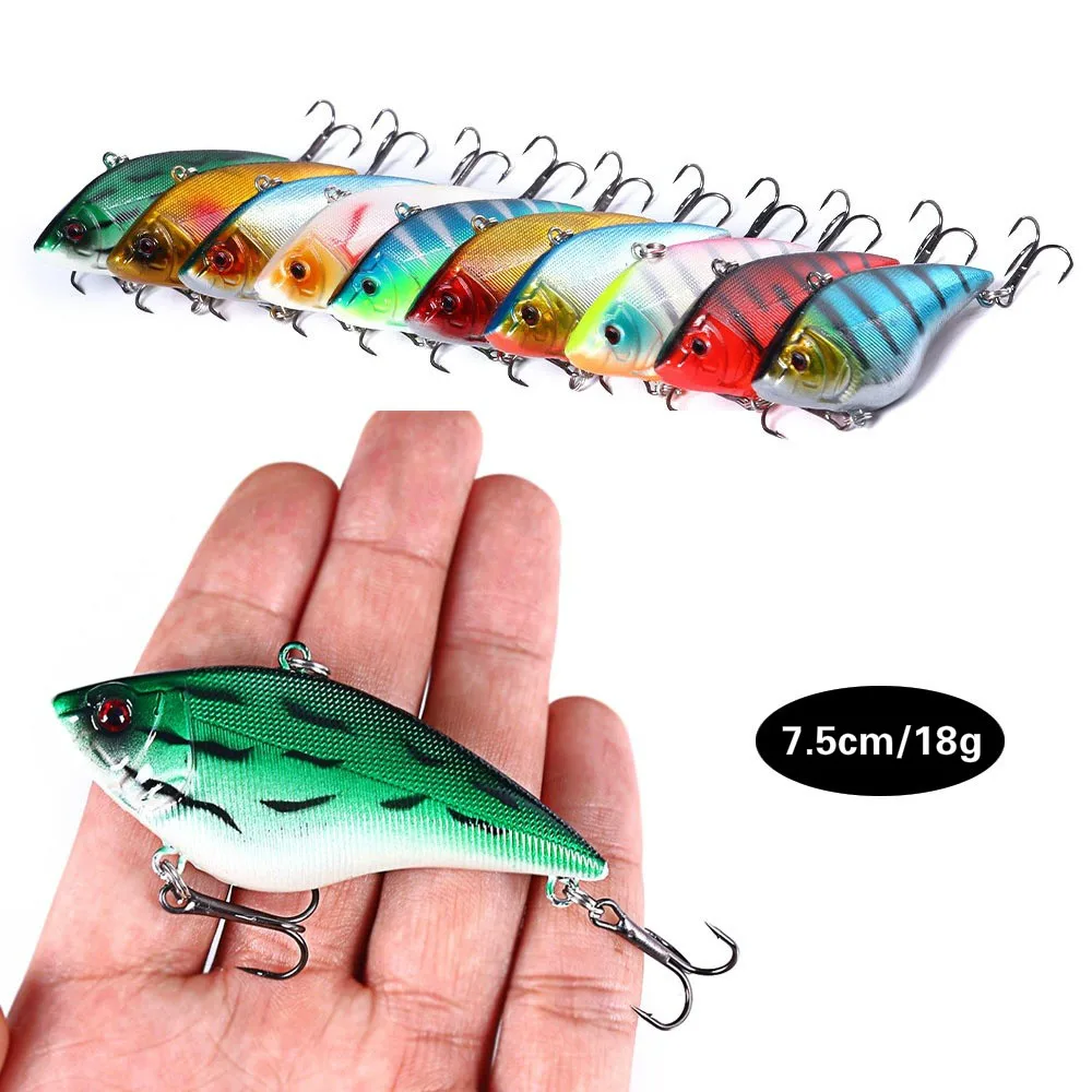 

1Pcs Vib Fishing Lure 7.5cm 18g Sinking VIB Lure Artificial Wobbler Noise Lipless Crankbait for Bass Pike Full Swimming Layer