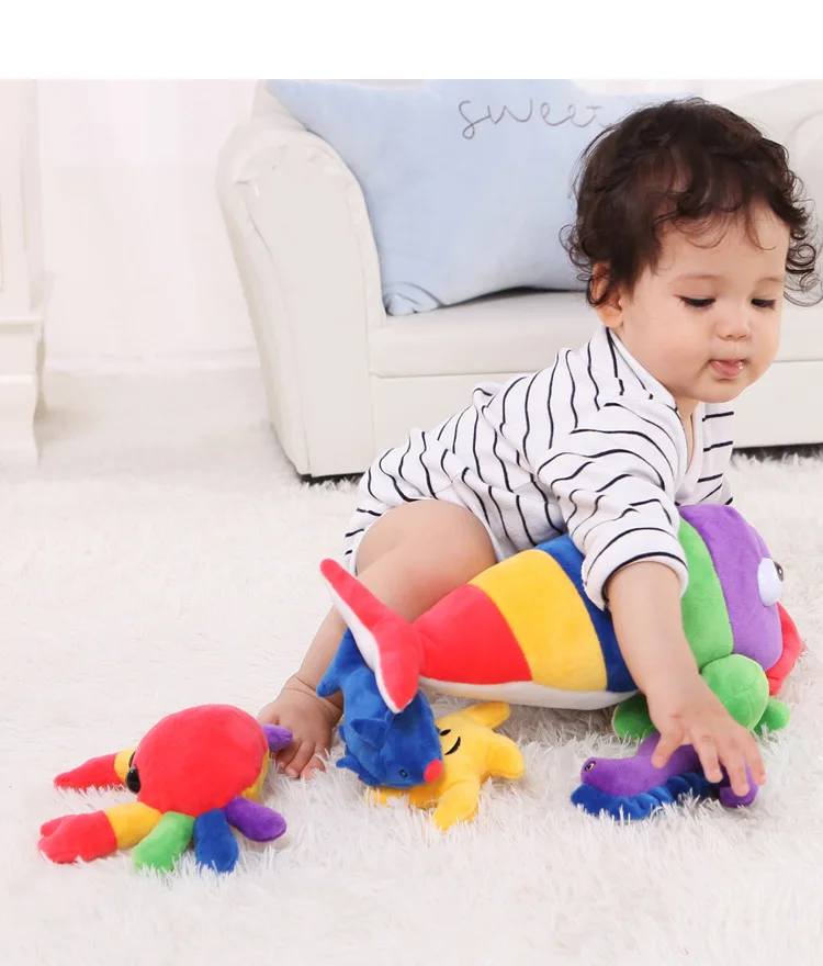 

0-3-Year-Old Baby Toy Suit Fish Baby Hand Rattle Pacify Plush Educational Toy