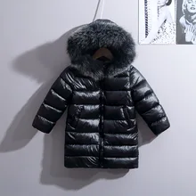 Детские зимние пальто; плотные теплые куртки с большим меховым воротником для мальчиков; хлопковые пуховики с капюшоном для девочек; утепленная верхняя одежда; детская парка