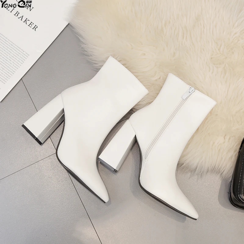 Пикантные женские ботинки на тонком каблуке; сезон осень-зима; ботинки ...