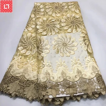 

African French Lace Fabric High Quality Tulle Net Lace Fabric 5 Yards Embroidery Nigerian Lace Fabric For Women free shipping
