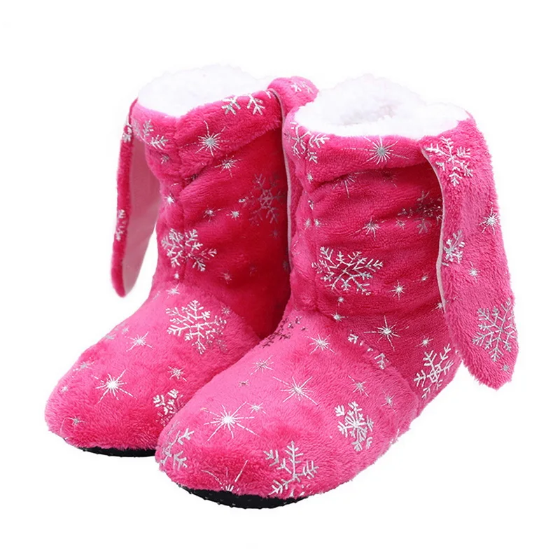 Зимние меховые тапочки; женские теплые домашние тапочки; Плюшевые Вьетнамки; Рождественская хлопковая домашняя обувь; chaquette Fourrure - Цвет: pink