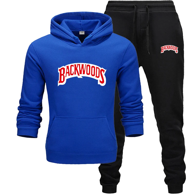 Уличная одежда BACKWOODS с капюшоном, набор, спортивный костюм для мужчин, термальная спортивная одежда, наборы, толстовки и штаны, костюм, Повседневная Толстовка, спортивный костюм