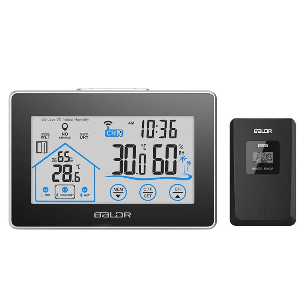 

Wireless Weather Meteo Station Thermometer Humidity Temperature Meter Termometro Thermostat Digital Hygrometer Wall Clock