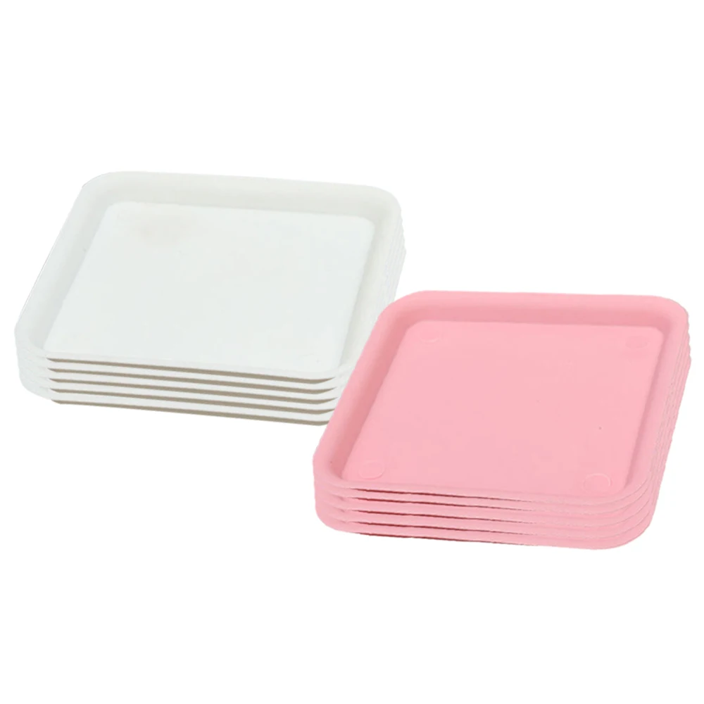 10Pcs Square Flower Plastic Balcony Tray Set Plant Bonsai Bowl Nursery Planter Flowerpot 2020 Hot | Дом и сад