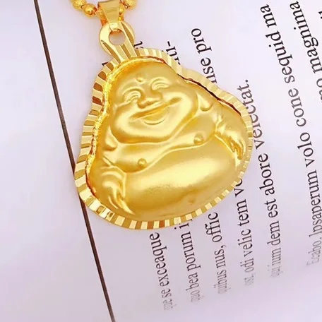 Buddha OMHXFC ювелирные изделия оптом YM381 Европейская мода горячая женщина мужчина Вечеринка День рождения Свадьба подарок с изображением Будды и Гуаньинь 24KT золотой кулон Шарм - Цвет камня: Buddha