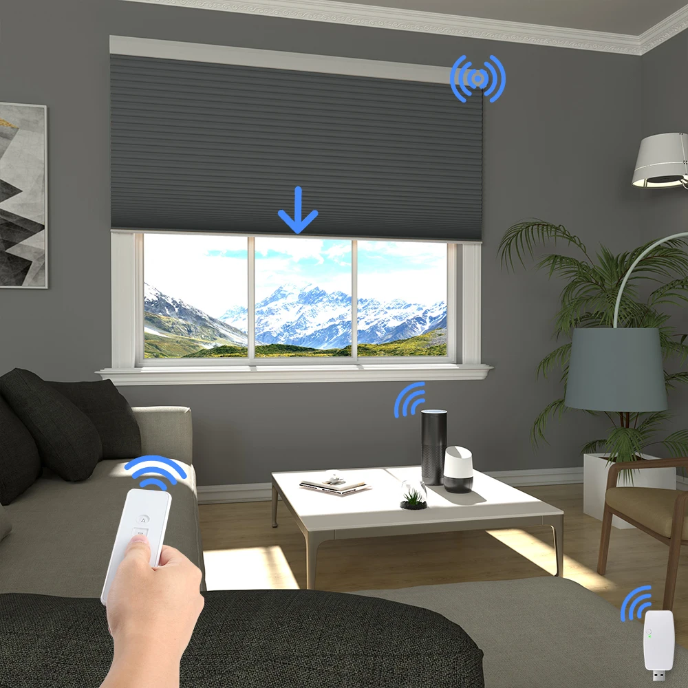 Tuya Remote Control Blackout Cellular Shade WIFI Blind