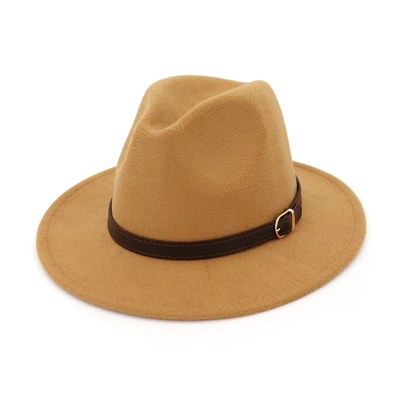 FS Women Wool Winter Felt Jazz Hats Men Fashion Black Pink Army Green Top Jazz Hat Fedoras Chapeau Sombrero Mujer
