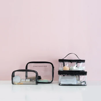 

PVC Clear Toiletries Bag Waterproof Toiletry Wash Bag Makeup Storage For Cosmetic Travel Accessories Business Bathroom Organizer