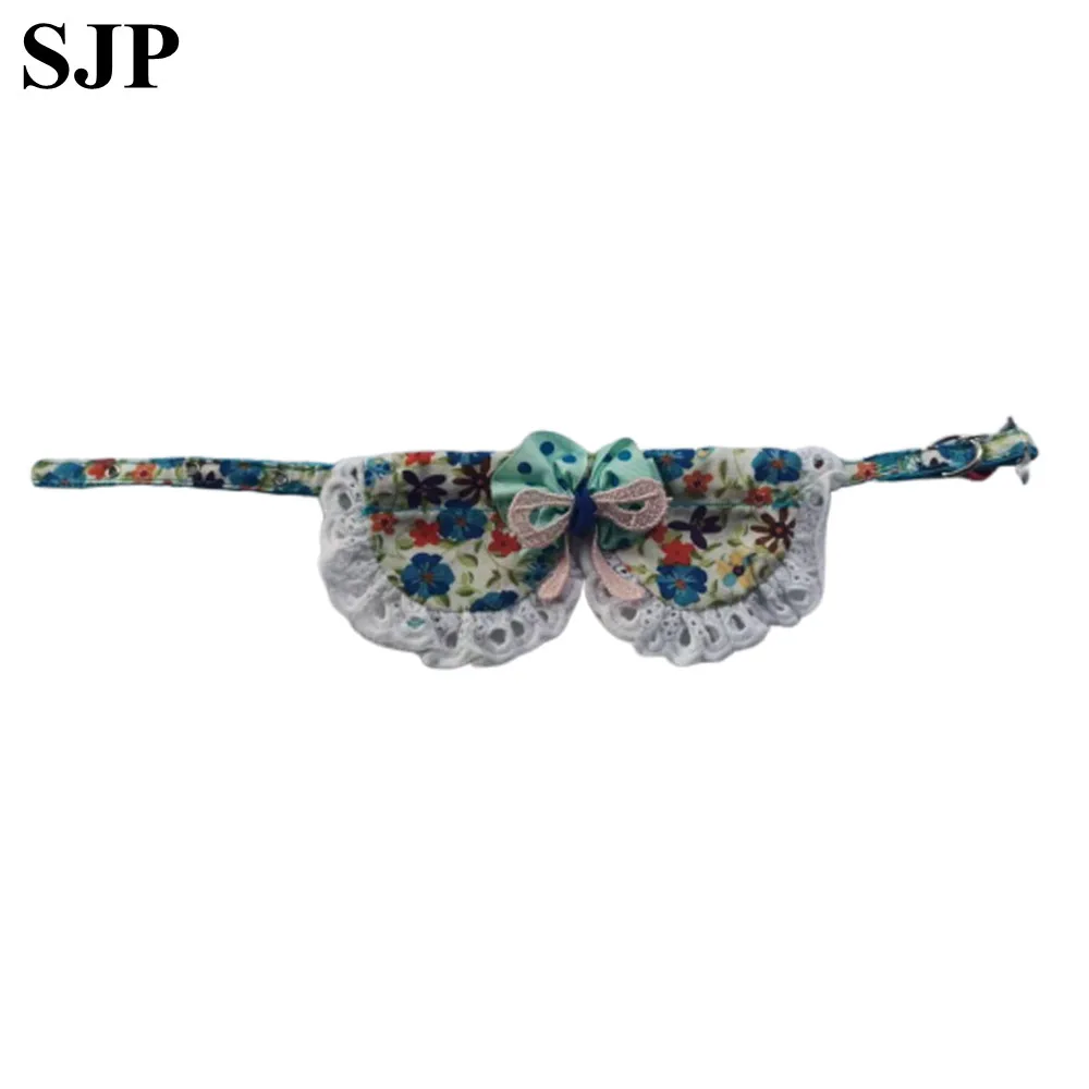 Spot Wholesale Lace Floral Ribbon Bell Pet Collar Five-Color Dog Decoration Universal Printed For Dogs Casual | Дом и сад
