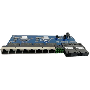 

2G8E 8UTP RJ45 Gigabit Ethernet Switch Fiber Port SC Connector 8X10/100/1000M PCBA Board Fibra Optical Converter Plate