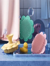 

Babies silicone shampoo brush to remove scale newborn bath bath rub mud children rub bath cotton baby bath brush soft Hair Bru