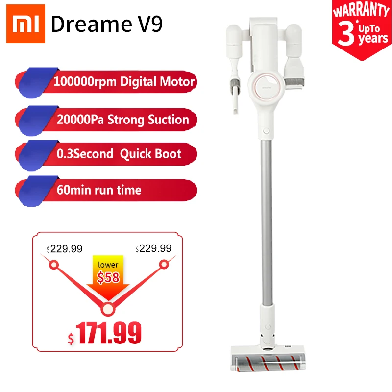 В наличии Xiaomi Dreame V9 оригинальный пылесос ручной беспроводной Acarid Killing сильное