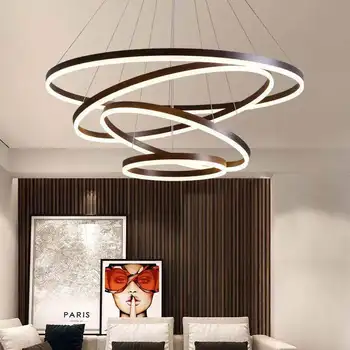 

Circle Square Simple Modern Drop Foyer Luxurious Ceiling Living room Restaurant Lobby Hotel LED Pendant light Hang light