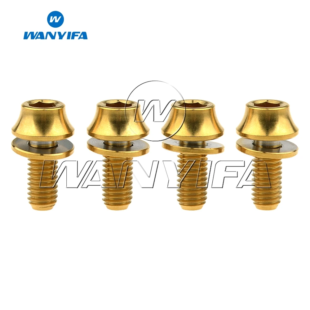 Титановый "Wanyifa" M5x12mm с шайбами для велосипедной бутылки с водой, шестигранные болты, упаковка 4