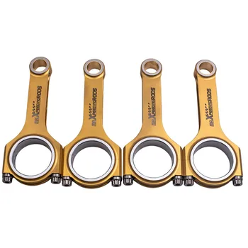 

4x Titanizing Connecting Rods Conrods For Audi A3 8L1 Seat Leon 1M1 Skoda Fabia I 6Y2 1.9 TDI 4340 H Beam Con Rods