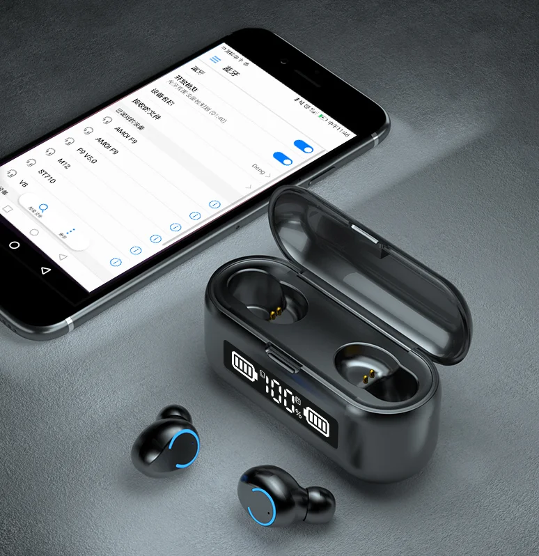 TWS Bluetooth V5.1 беспроводные наушники IPX7 9D Hifi гарнитура вкладыши 2000 мАч зарядная