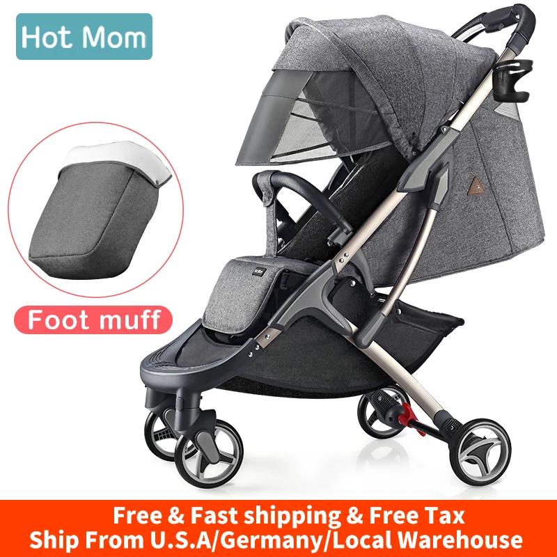 Детская коляска легкая с муфтой для ног компактная портативная Hot Mom мини
