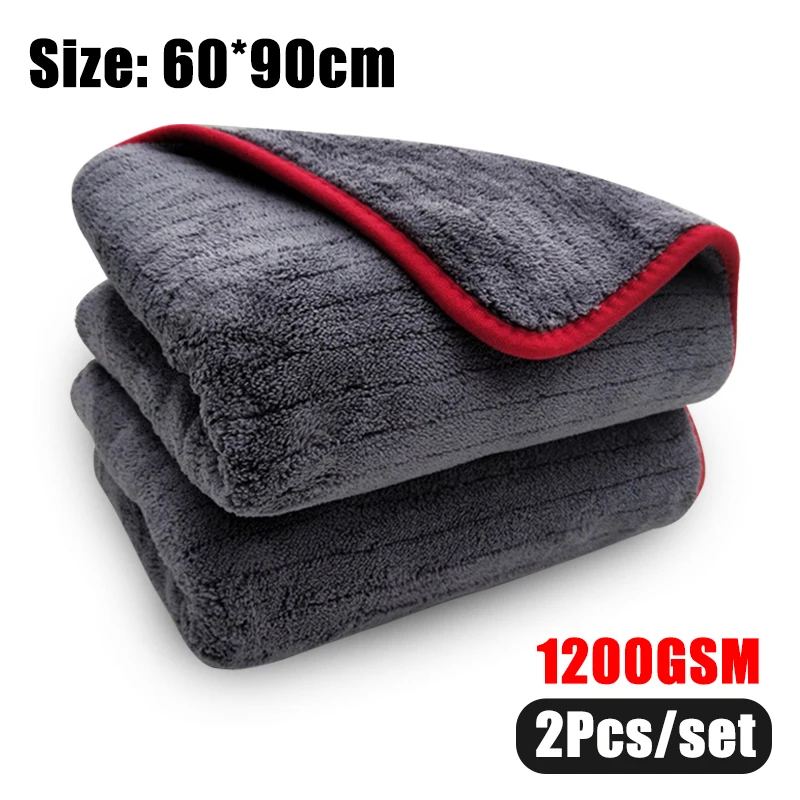 Chiffon Microfibre 1400 GSM – Séchage Ultra-Absorbant 60x90 Cm – Voiture, Polissage, Finition Parfaite