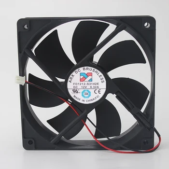 

NEW FD1212-S3142E DC 12V 0.32A 2 Wires 12025 12cm 120*120*25mm Oil Bearing Chassis Cooling Fan