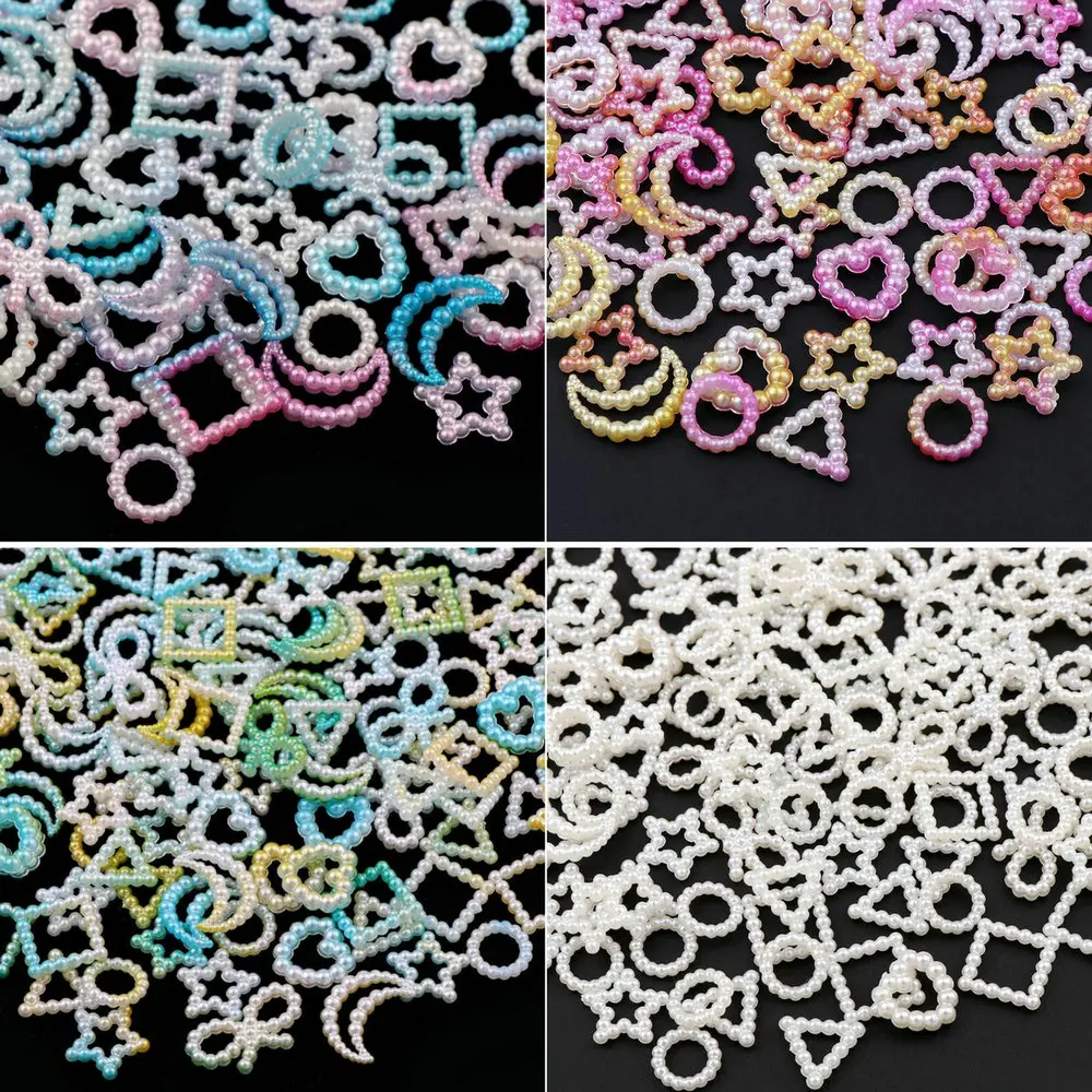 

20g Assorted Unicorn Color ABS Pearl Bow Heart Flatback Cabochons DIY Resin Shaker Charms Molds Stuff Moon Star Slime Fillerskm,