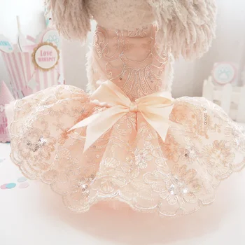 

Three-dimensional Lace Dress Pet Princess Dress Spring and Summer Rabbit Cat Teddy Bear Xiong Chihuahua Costume Skirt