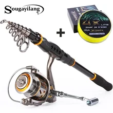 Sougayilang телескопическая удочка портативная Рыболовная катушка рыболовная леска комбинированная пресноводная Морская Рыбалка снасти