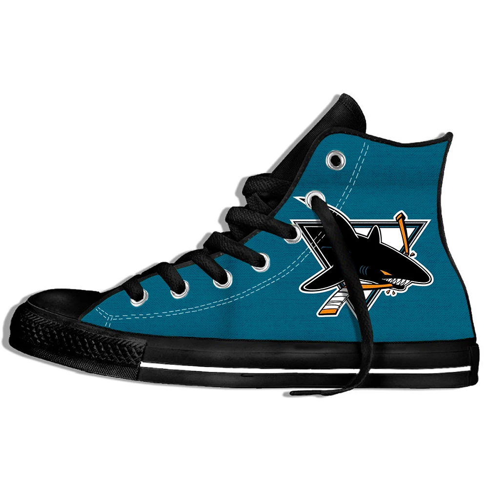 San Jose Sharks1 Новинка года; удобная обувь; Мужская обувь в стиле Сан-Жозе; женские модные кроссовки; обувь унисекс на шнуровке; высокие кроссовки - Цвет: San Jose Sharks1