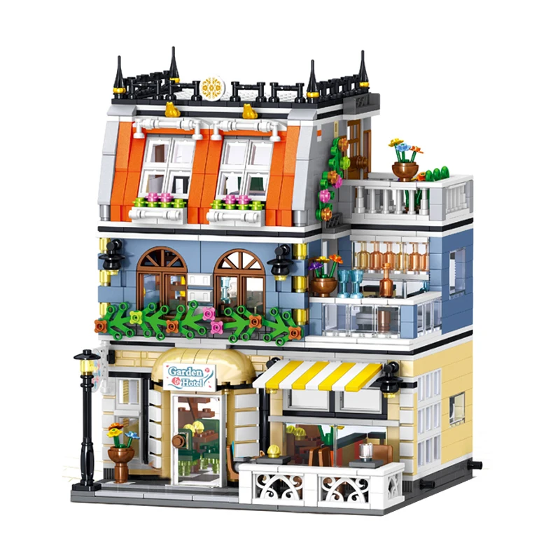 IDEAS 1316pcs Garden Hotel Building Blocks City Scape Street View Bricks Set Architecture Models Toys For Children Kids Gifts | Игрушки и