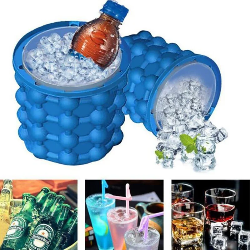 

Silicone Ice Maker Fast Cold Ice Bucket Space Saving Ice Genies Portable Ice Ball Maker Dropshipping