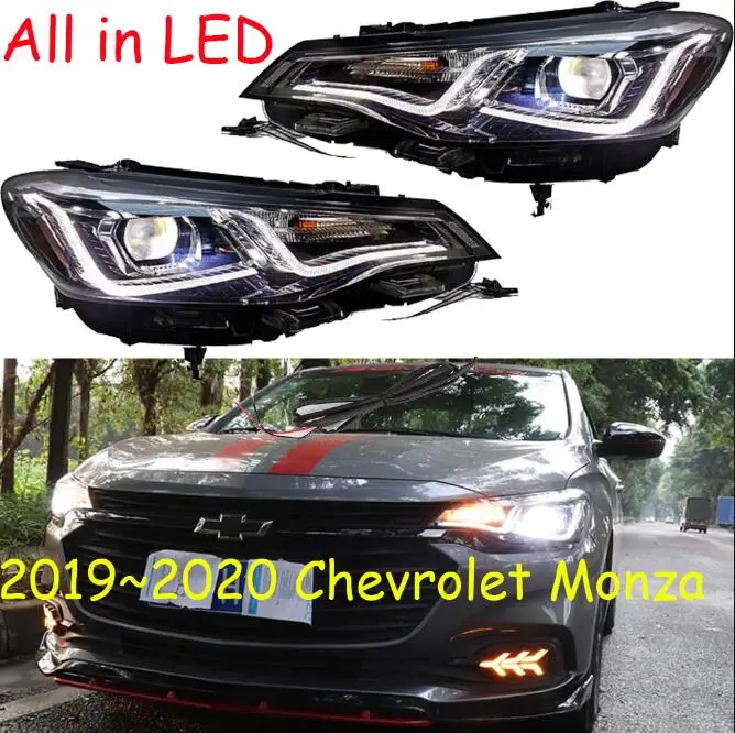 1pcs~2020y car bupmer head light for Chevrolet Monza headlight car accessories All in LED fog for Monza headlamp - Цвет: one set 2pcs