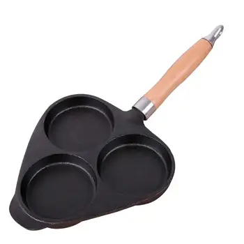 

1pc 3 Holes Mini Omelette Fried Egg Pan Non-stick Egg Cooking Pan Cooker Kitchen Gaget for Home (Black)