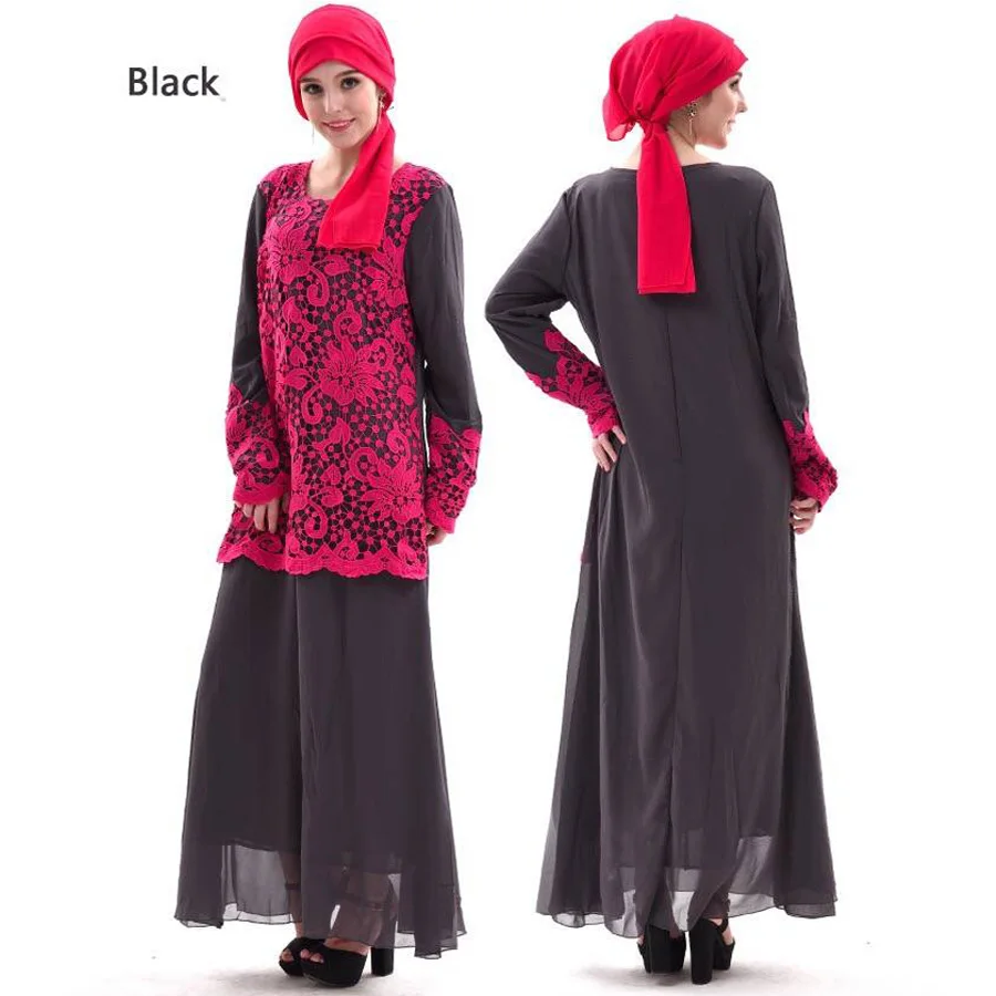 Новое мусульманское платье исламское винтажное abaya женское тяжелое вышитое с длинным рукавом Дубай, Турция Lnstant Arab халаты Женская одежда - Цвет: TEQ005-2