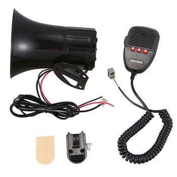 

3 Tone Sound Car Recording Emergency Siren Horn Mic Emergency Amplifier Hooter Fire Alarm