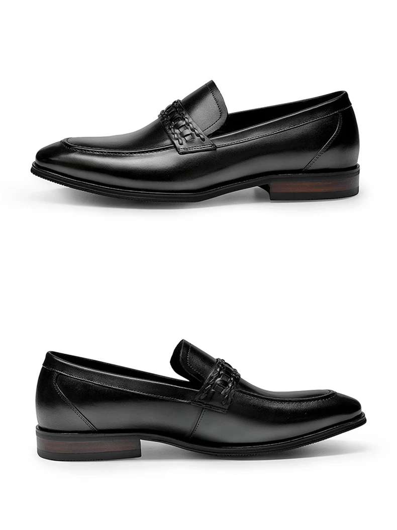 Phenkang/Мужская официальная обувь; мужские туфли-оксфорды из натуральной кожи; Цвет Черный; коллекция года; модельные туфли; свадебные туфли; Кожаные броги без застежки