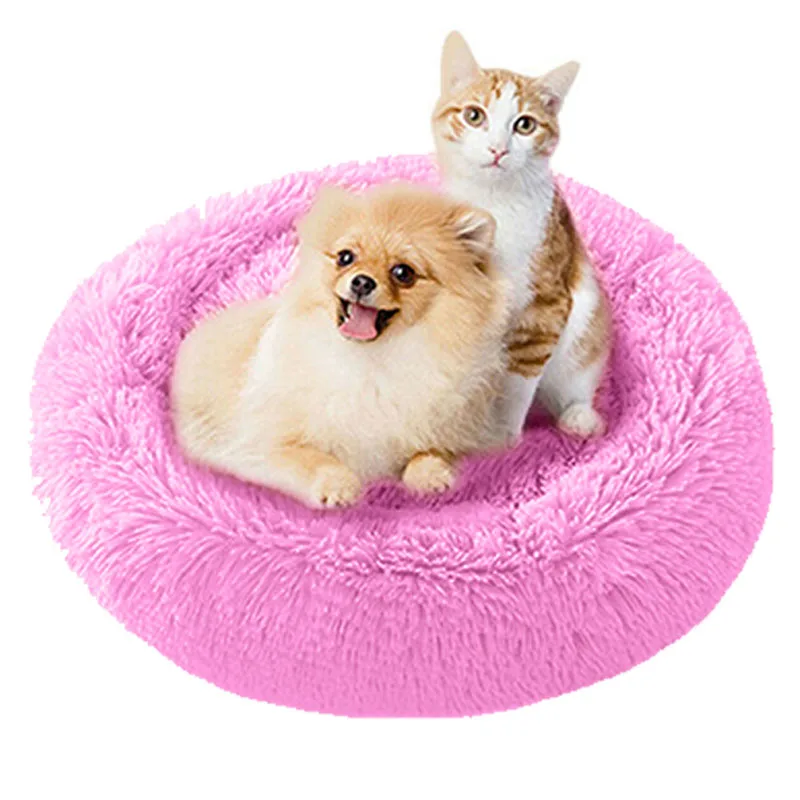 Кровать с высоким содержанием домашних животных, плюшевая в форме кошки, собаки, спальный коврик, зимняя удобная кровать LG66