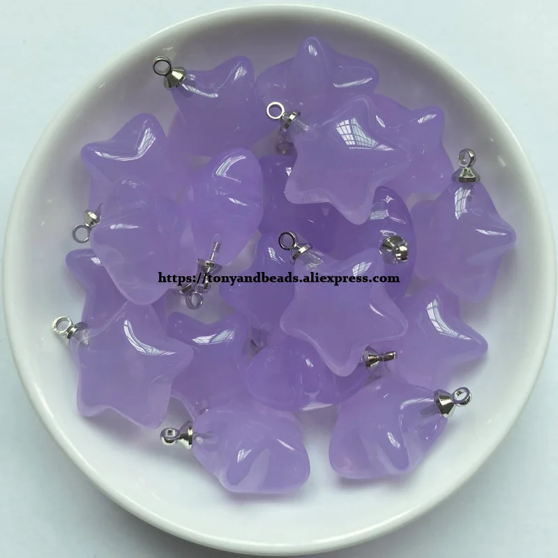 (1 lot = 10pcs )Star Shape Candys Color Acrylic Small Pendant Size 18mm 7 Colors For Jewelry Making DIY