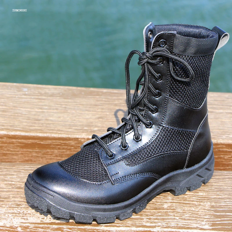 Botas militares de combate para Hombre, Botas de cuero ligeras para  exteriores, de alta calidad, transpirables, Verano|Botas básicas| -  AliExpress
