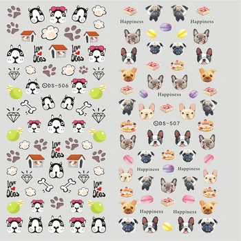 

3D Dog 3D Nails Art Stickers on Nails rose Manicure Nail Design for Stickers for Nails Decals Decoration Adhesive Foils DIY