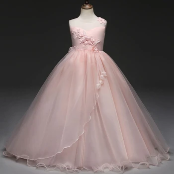 

Romantic Flower Girl Wedding Bridesmaid Dress Embroidered dress New flower Decoration Long Lace Dress Flower Girl Party Dress