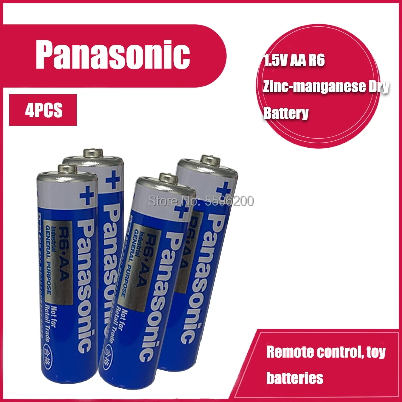 4 шт. щелочные батарейки Panasonic R6 1 5 в|Батарейки| |